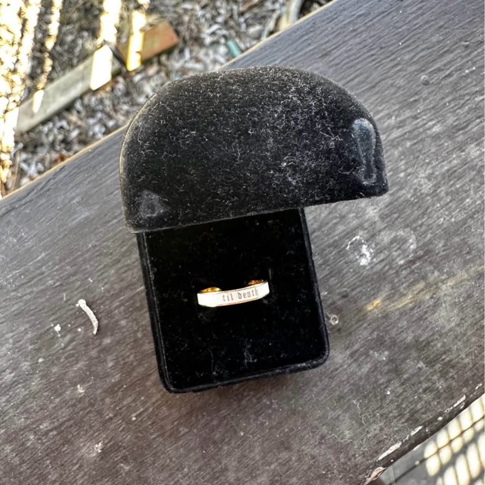 Gold Band Ring with Engraving